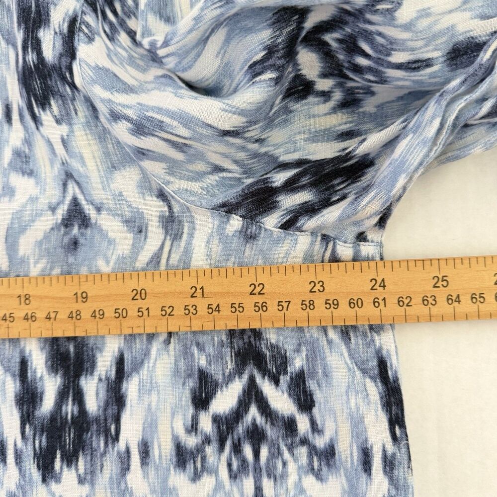 Kim Rogers Geometric Print Linen Shirt Button Up Long Sleeve - Picture 4 of 6